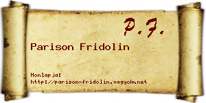 Parison Fridolin névjegykártya